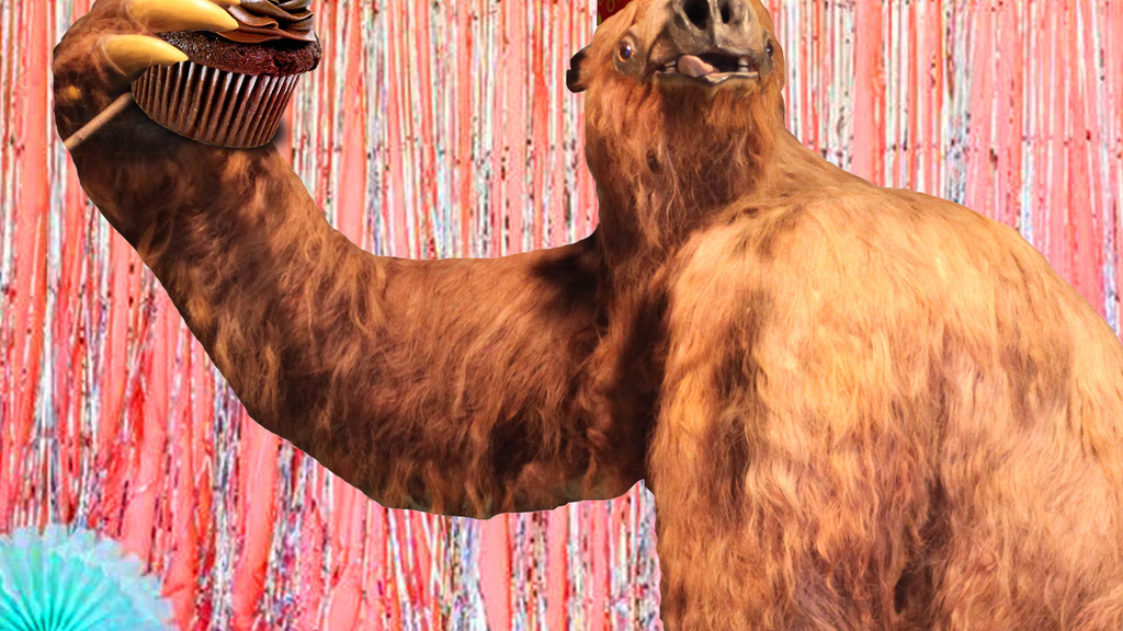 Rusty the Giant Ground Sloth's BIRTHDAY BASH promotional image